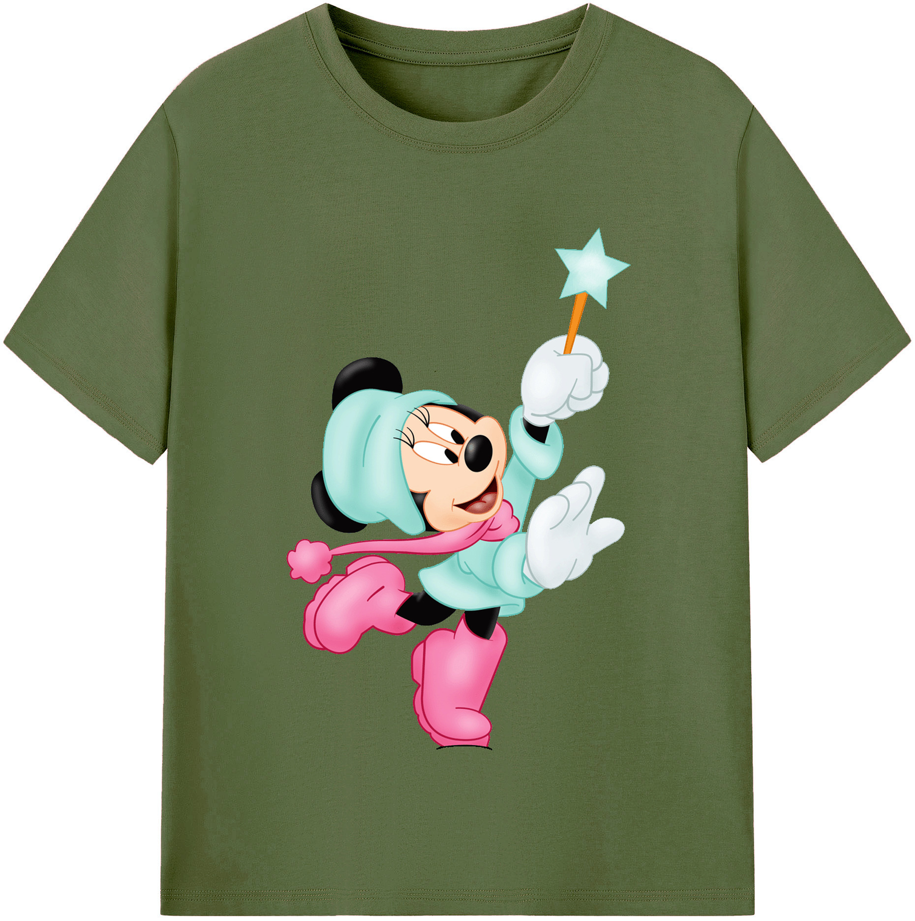 （画像用） ミッキーマウス Mickey Mouse 綿100％半袖Tシャツ（フロントプリント）